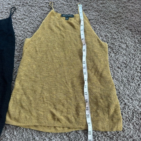 Banana Republic Linen Blend Sweater Knit Tank Top LOT OF 2 Tan Black XS - Picture 10 of 11